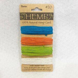 Hemp Cord 20lb 120' Neon | 4 cords of 30ft each Blue Orange Green White NEW